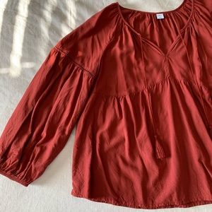 Burnt Orange Peasant Tunic